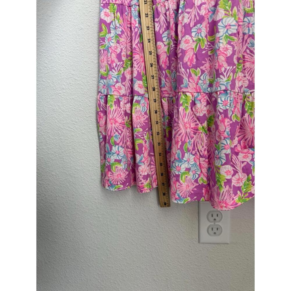 Lilly Pulitzer Pink Multicolor Floral Short-Sleeve Tiered Mini Dress - Picture 5 of 5
